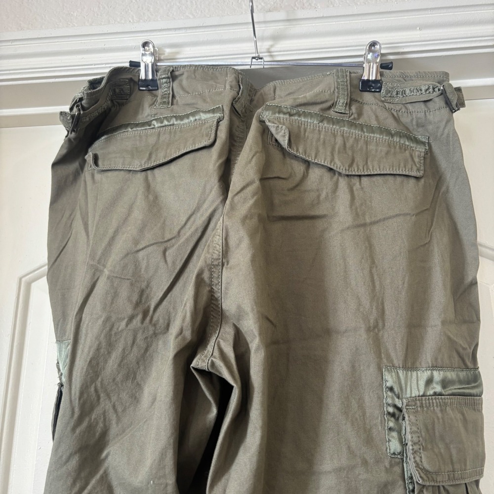 y2k Abercrombie & Fitch Mens Cargo Pants Olive Green Utility Paratrooper 32 - Picture 4 of 10